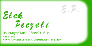 elek peczeli business card